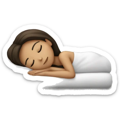 Brunette girl sleeping sticker