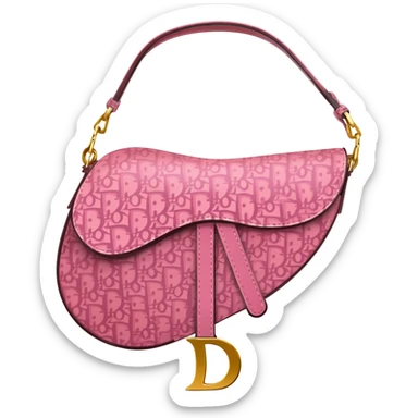 pink dior printed saddle bag sticker