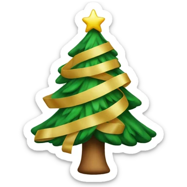 christmas tree with ribbon sticker