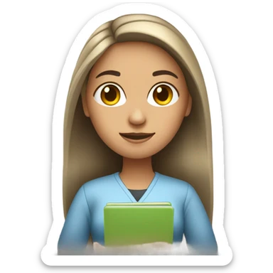 Computer science woman lighter skin and straight hair sticker