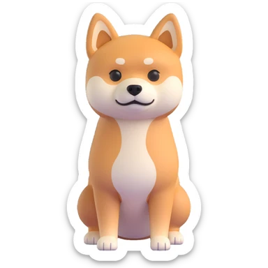 shiba inu standing, sad sticker