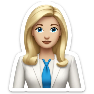 news anchor blonde medium length hair, blue eyes sticker
