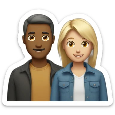 father and his 3 children, older boy with blonde hair, shorter boy with black hair, and girl with medium carmel colored hair  sticker