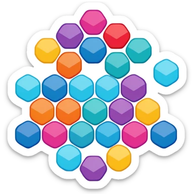 Block blast remix hexagon sticker
