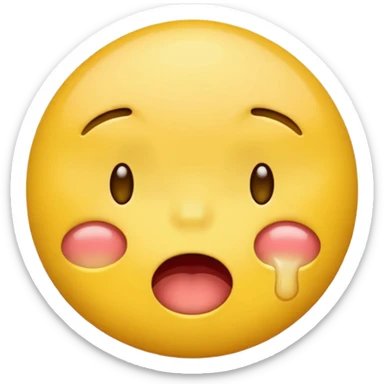 Yellow emoji drooling half asleep sticker