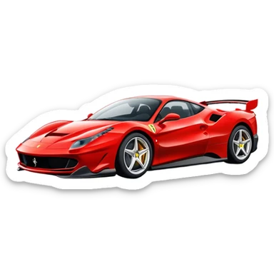 Voiture de course Ferrari rouge avec un grand aileron sticker