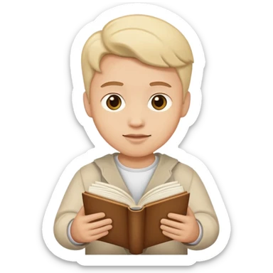 Open  book in hands sticker