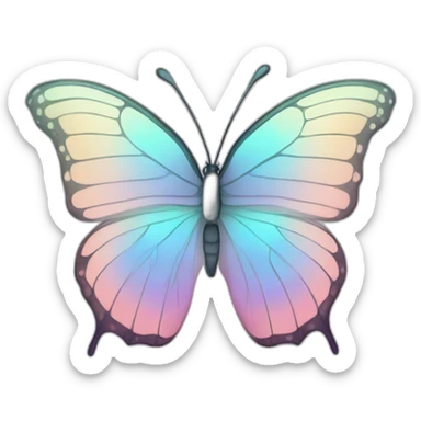 Pastel Gradient Hue Iridescent Butterfly sticker
