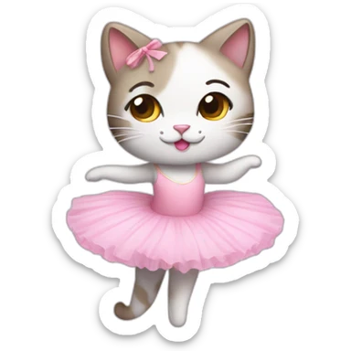 kawaii-ballerina-cat sticker