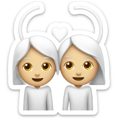 Two white hearts that connected with each other for rest of their lives  sticker