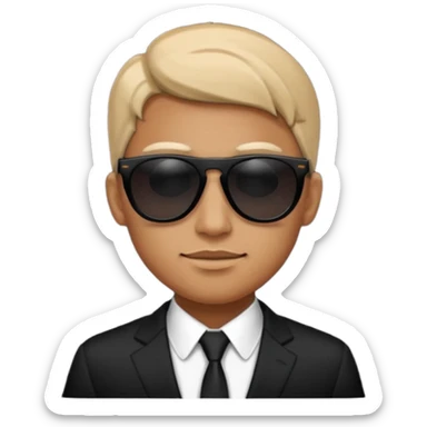 black-suited special agent wearing black sunglasses sticker