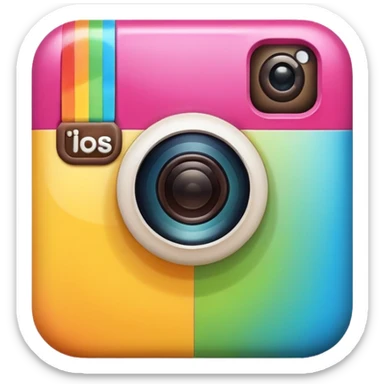 instagram icon 3d colourful sticker