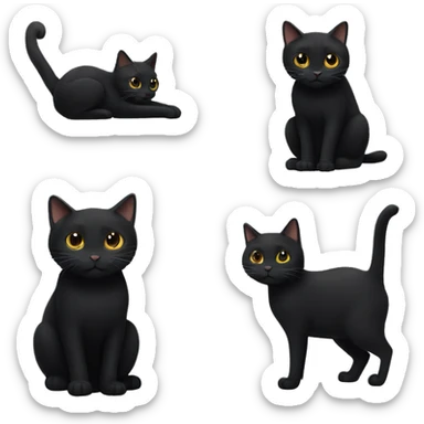 2 black cats that are best friends sticker