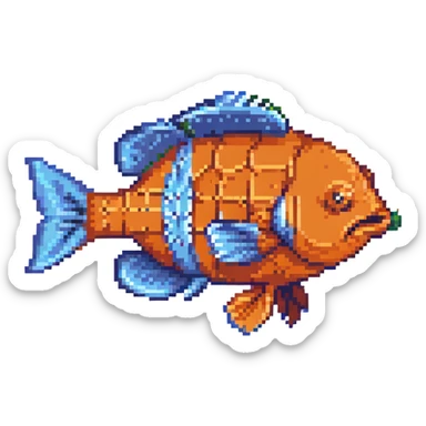 clownfish Nemo fish, pixel art style sticker