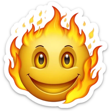 Smiley with fire eyes sticker