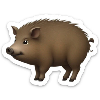 Fatty small round wild boar sticker