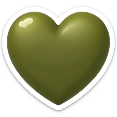 Olive green heart sticker