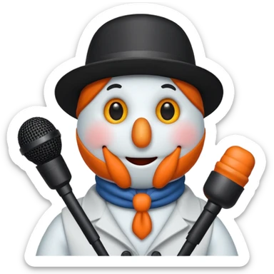snowmen with microphone sticker