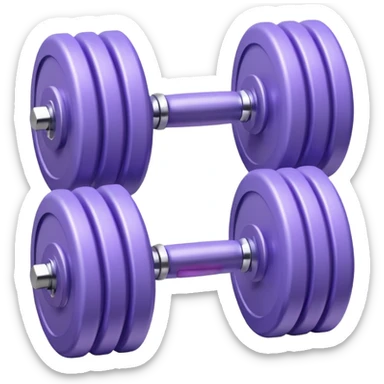 Two lavender color dumbbells are lying on top of each other sticker