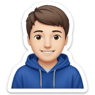 Draw MrBeast in casual hoodie with short hair & friendly smile. sticker