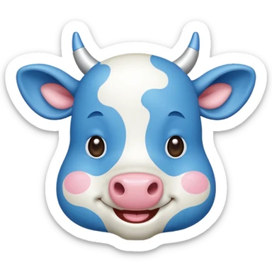 Vaca azul Kawaii  sticker