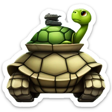 The classic turtle sticker with a tank barrel sticking out of its head sticker