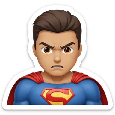 superhero showing Anger - strong feeling of displeasure or hostility sticker
