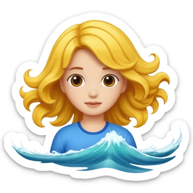 wave hair girl 2 sticker