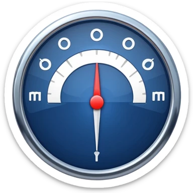 depth meter gauge emoji style, no numbers, with a pointer or needle sticker