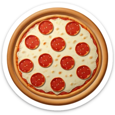 chibi style A pepperoni pizza with evenly sized pepperoni slices, no face, cute, sticker sticker