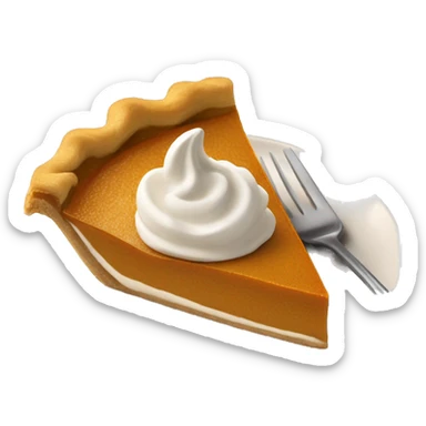 Pumpkin pie slice with whipped cream on top sticker
