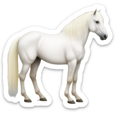 Realistic albino horse full body sticker