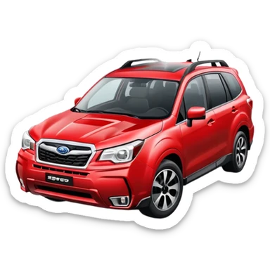 subaru forester sg5 red colored doing burnout sticker