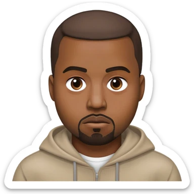 face inspired by Kanye West, neutral expression sticker