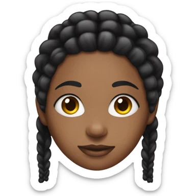 black woman with black braids and lashes sticker