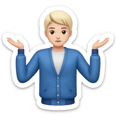 cool person shrug pose sticker