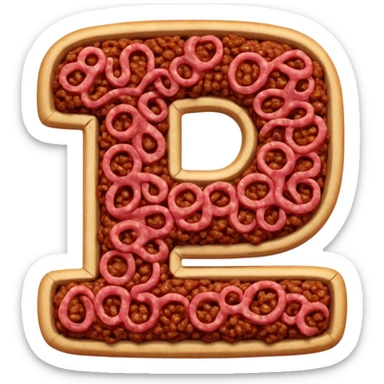 number 7 made of meat sticker