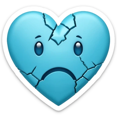 Emoji de corazón azul roto sticker