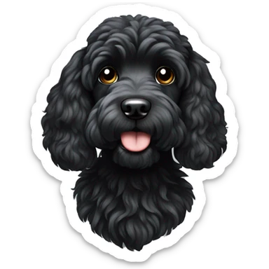 Black cockapoo with white stripe on cheat sticker
