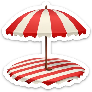 red beach umbrella sticker