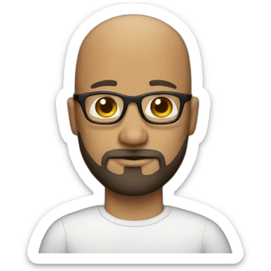 bald men with beard and glasses sticker