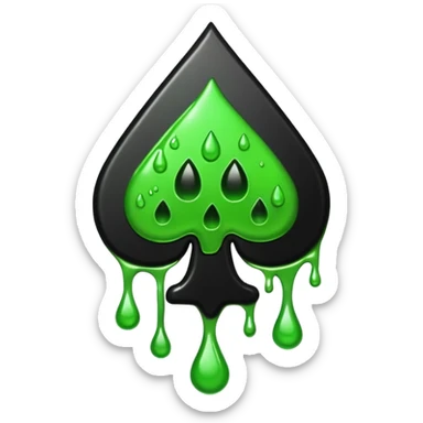 Black ace of spades drippy slimey effect sticker