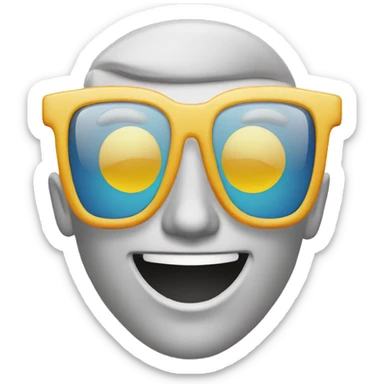 “We’re having a good time” sign with sunglasses sticker