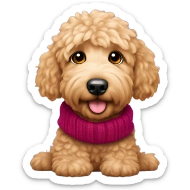 Cute golden doodle with cashmere sweater  sticker