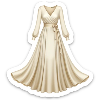 elegant dress with long sleeves sticker