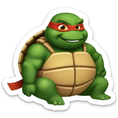 Fat ninja turtle  sticker