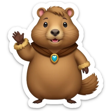 capybara is dancing in costume sticker
