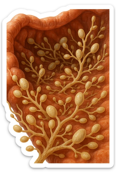 CANDIDA INTESTINALE, IPERREALISTICA 4K sticker