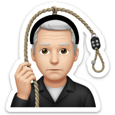 Epstein making a noose sticker