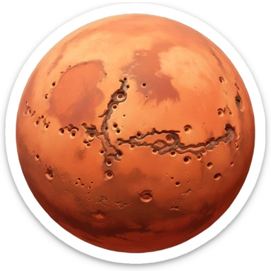 Mars as a round planet sticker